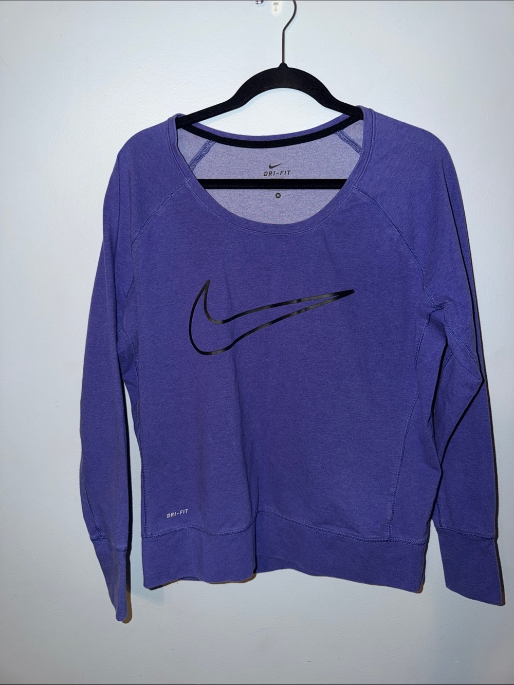 Nike Purple Dri-FIT Pullover Sweatshirt with Black Swoosh